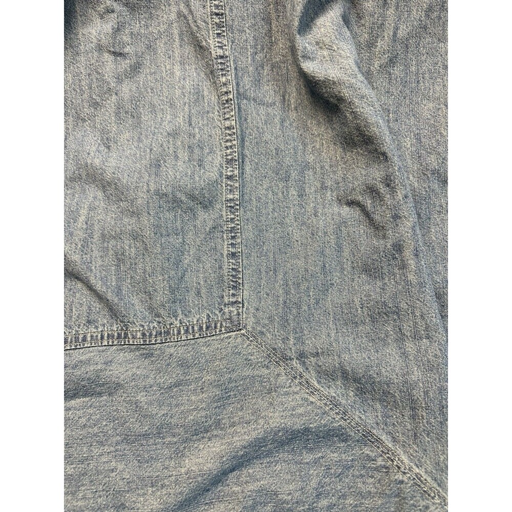 Vintage Pottery Barn Soft Washed Denim King Duvet Cover w/ruffle Trim - Picture 5 of 8